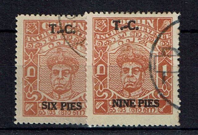 Image of Indian Feudatory States ~ Travancore-Cochin SG 10/1 FU British Commonwealth Stamp